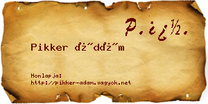 Pikker Ádám névjegykártya